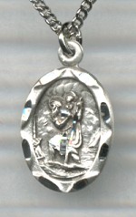 St. Christopher Sterling 1/2 in. x 11/16 in. Medal