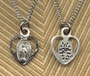 Miniature Miraculous Medal 3/8 In. Sterling