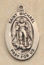 Oval St. Michael Medal Sterling