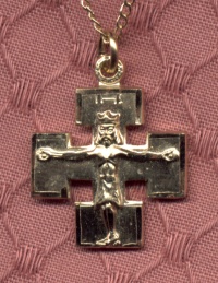 Square Gold Crucifix Necklace