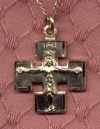 Square Gold Crucifix Necklace