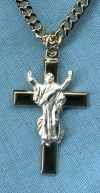 Risen Christ Cross In Silver & Gold