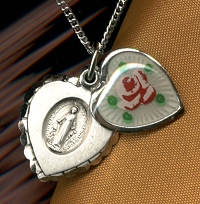 Two Piece Floral Miraculous Medal Sterling