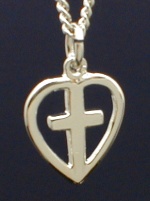 Cross Heart Sterling Necklace