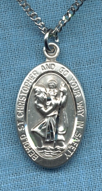 St. Christopher Sterling 9/16 In. x 13/16 In. Meda