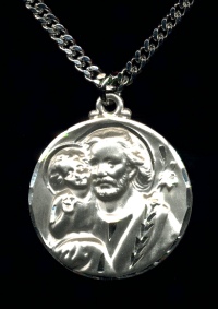 Large St. Joseph Medal In Sterling