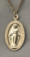 Oval Miraculous Medal Gold Filled 13/16 In.