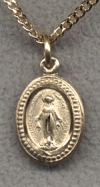 3/8 Inch Miraculous Medal - Gold Filled