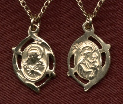 Crown Of Thorns Gold Scapular Medal