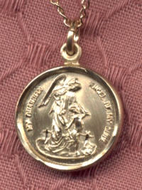 Small Gold Guardian Angel Medal