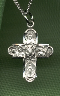 Small Holy Spirit 4-Way Medal Sterling