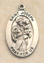 Oval St. Joseph Medal Sterling