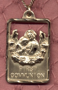 Gold First Communion Medal