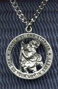 St. Christopher Medal  Openwork in Sterling