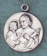 St. Joseph With Child Jesus 15/16 in. Sterling Med