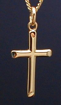 18kt Tapered Cross Necklace