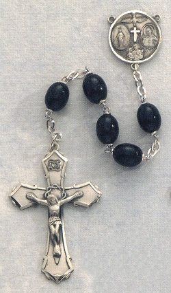 Black Wood & Sterling Rosary