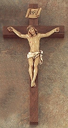Walnut & Resin Pelligrini Crucifix 12 In.