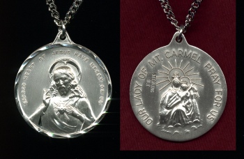 Large Round Scapular Medal In Sterling