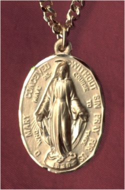 Miraculous Medal, Gold Filled, 11/16