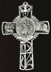 Pewter St. Christopher Cross