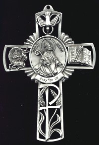 Pewter St. Kevin Cross