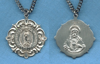Ornate O.L. Of Guadalupe Sterling Medal