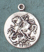 St. George Sterling Round Medal 1 In.