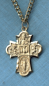 4-Way Cross Necklace Gold on Sterling