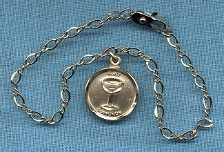 First Communion Bracelet w/Gold Filled Medal