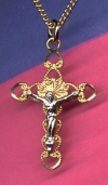 Lace Heart Crucifix  Gold on Sterling