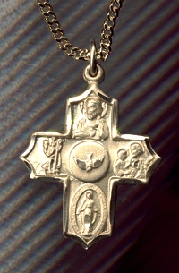 4-Way Medal Gold Filled 13/16 In.