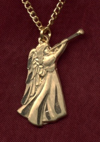 Trumpeter Gold Angel Necklace