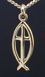 Ichthus Sterling Cross Necklace