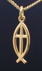 Ichthus Gold Cross Necklace