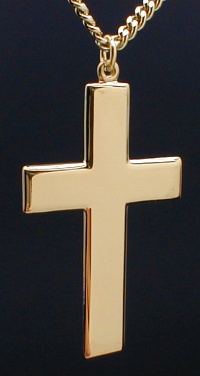 14kt Gold Filled Tau Cross Pendant with 18 Gold Filled Lite Curb Chain. 