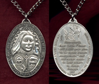 Large St. Therese Of Child Jesus Sterling Medal