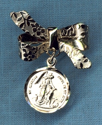 Golden Bow Guardian Angel Pin
