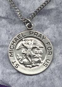 St. Michael Pray for Us Medal Sterling