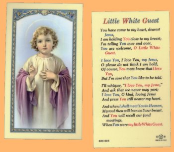 Little White Guest: Holy Card
