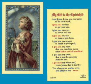 My Gift To The Christchild: Holy Card