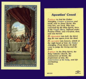 Apostle's Creed: Holy Card