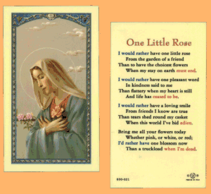 One Little Rose: Holy Card