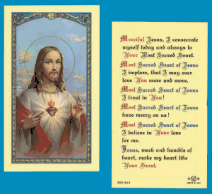 Sacred Heart Of Jesus: Holy Card