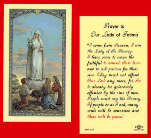 Our Lady Of Fatima: Holy Card