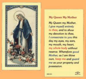 My Queen My Mother: Holy Card