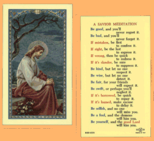 Savior Meditation: Holy Card