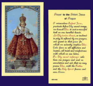 Prayer To Infant Jesus Of Prague: Holy Card