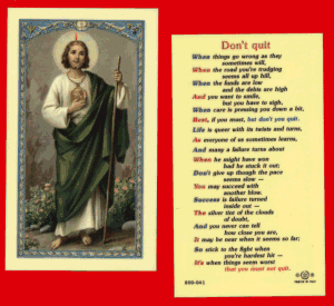 Don't Quit: Holy Card