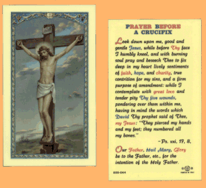 Prayer Before A Crucifix: Holy Card